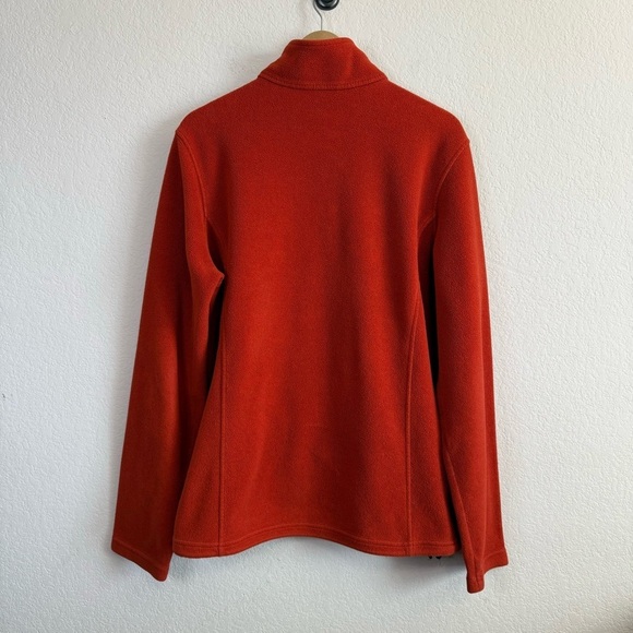 L.L. Bean Men's Sweater Fleece Pullover Orange Long Sleeve Polartec Shirt LG TAL - Picture 8 of 14